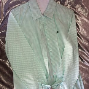 Light green gingham button down Tommy Hilfiger